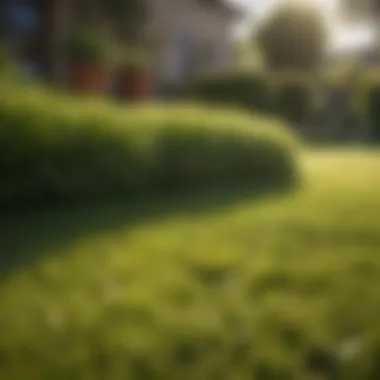 Comparison of lawn before and after overseeding