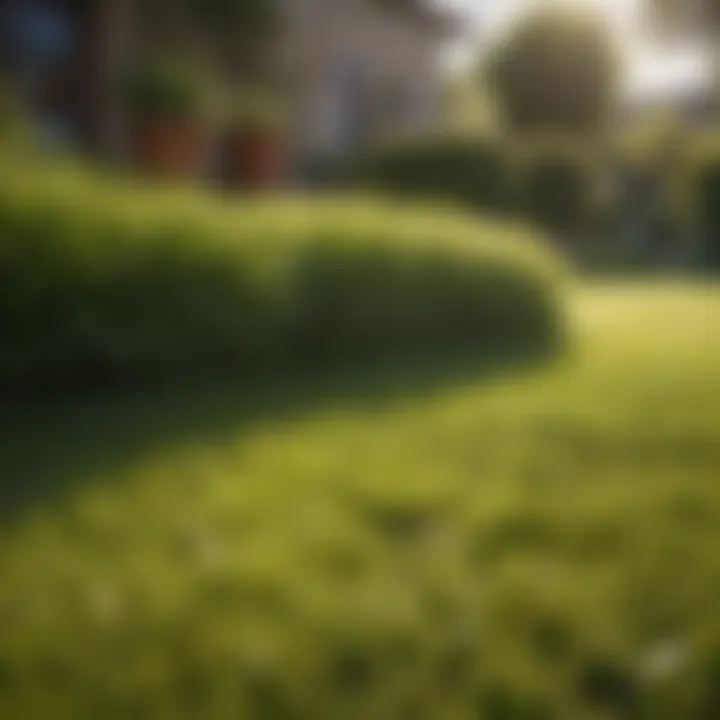 Comparison of lawn before and after overseeding