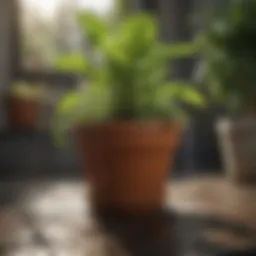 Innovative irrigation system for plant pots showcasing water distribution