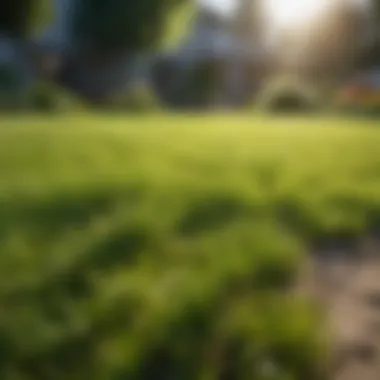 Vibrant Lawn Enhanced by Powder Fertilizer A lush green lawn thriving after application of powder fertilizer.