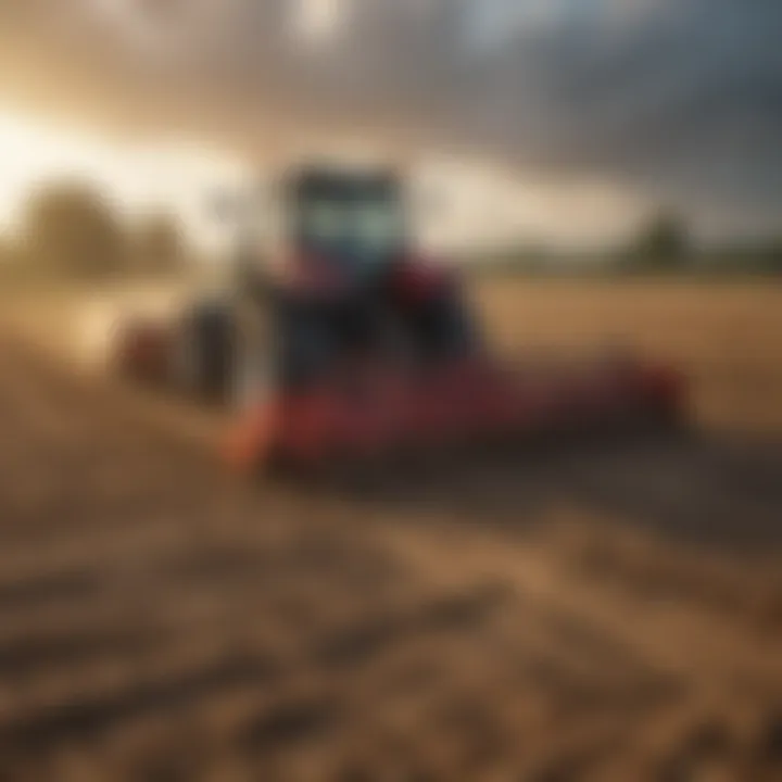 Agricultural field prepared by a power rake