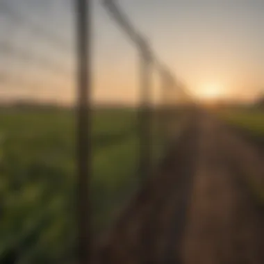 Premier netting fence installation in a vibrant agricultural field