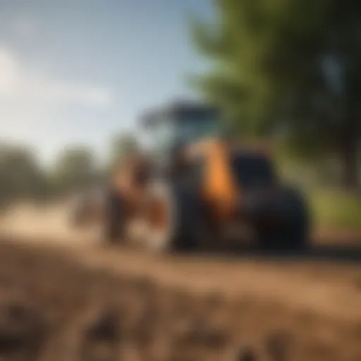 Skid loader with bucket in agricultural field