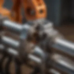 Detailed view of a steel tube clamp highlighting its design features