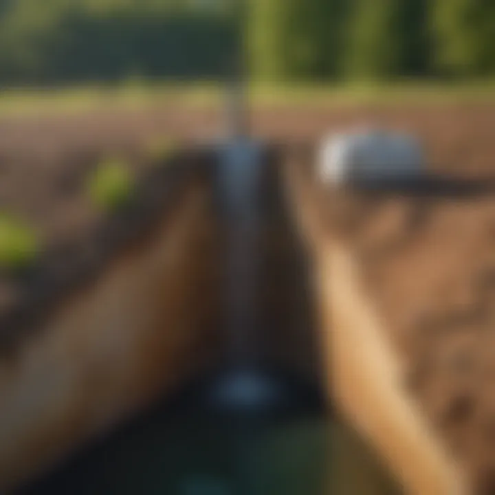 Diagram illustrating the functioning of a sump pump reservoir