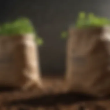 Traditional vs. Grow Bags: A Comparative Study Comparison of traditional planting methods and ten-gallon grow bags side by side
