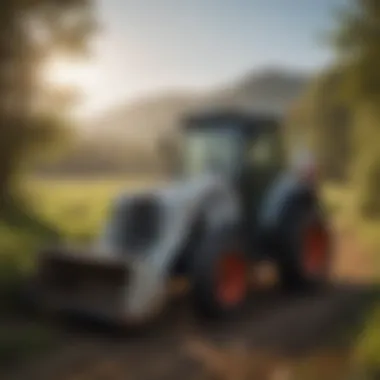 Bobcat tractor in a sustainable farming setting