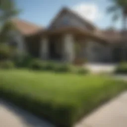 Lush green sod installation in a residential lawn