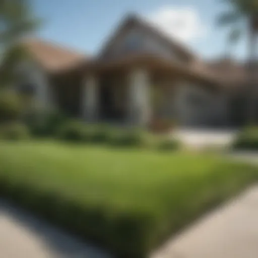 Lush green sod installation in a residential lawn