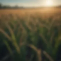 A lush field of spring wheat under a clear blue sky