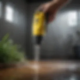Karcher spray wand in action demonstrating water pressure