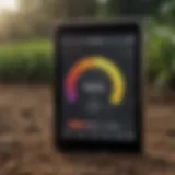Visual representation of the PAR Meter App interface displaying key features