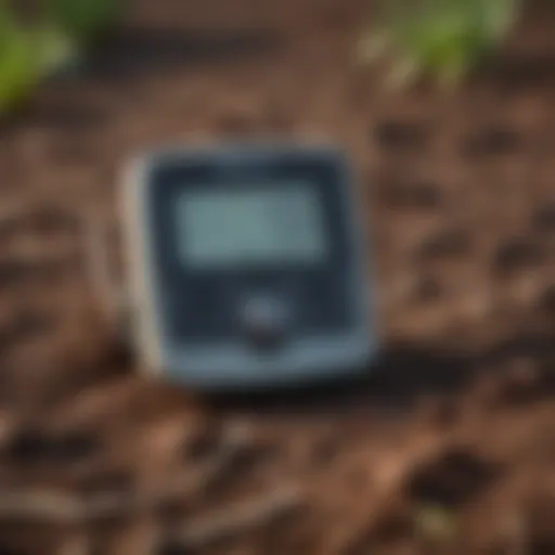 An ecmeter measuring soil conductivity