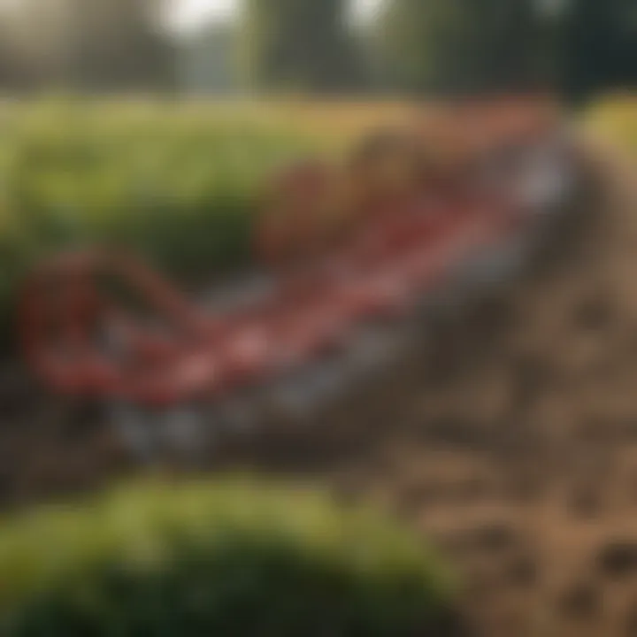 Various types of tedder rakes lined up, illustrating the diversity in design and functionality.