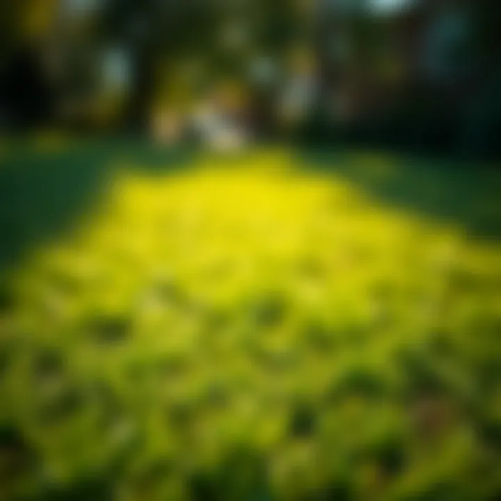 Healthy lawn with restored grass