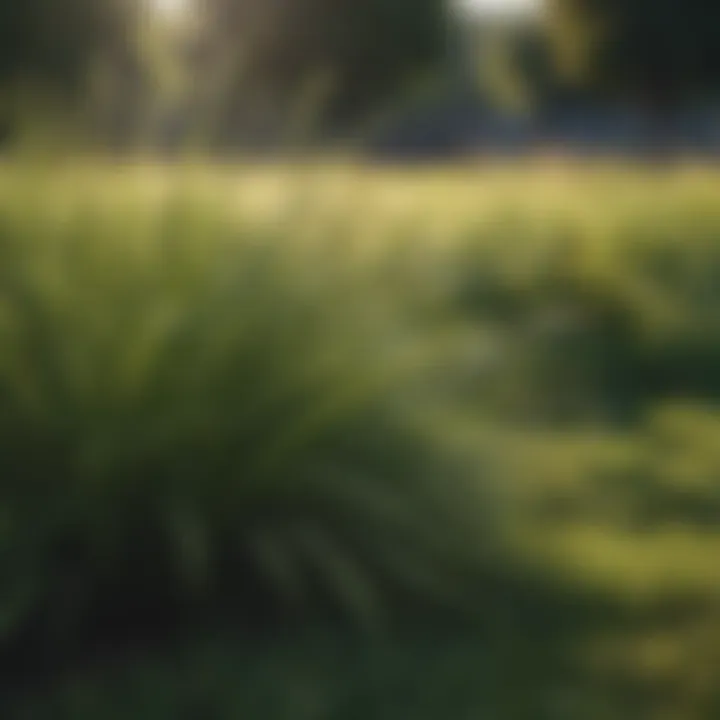 A diverse lawn displaying different grass varieties side by side