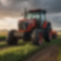 Used cab tractor in a field
