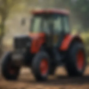 Used cab tractor during maintenance check