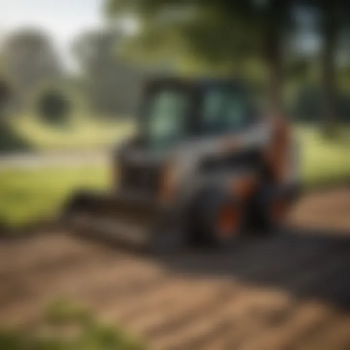 User operating a Bobcat skid steer mower