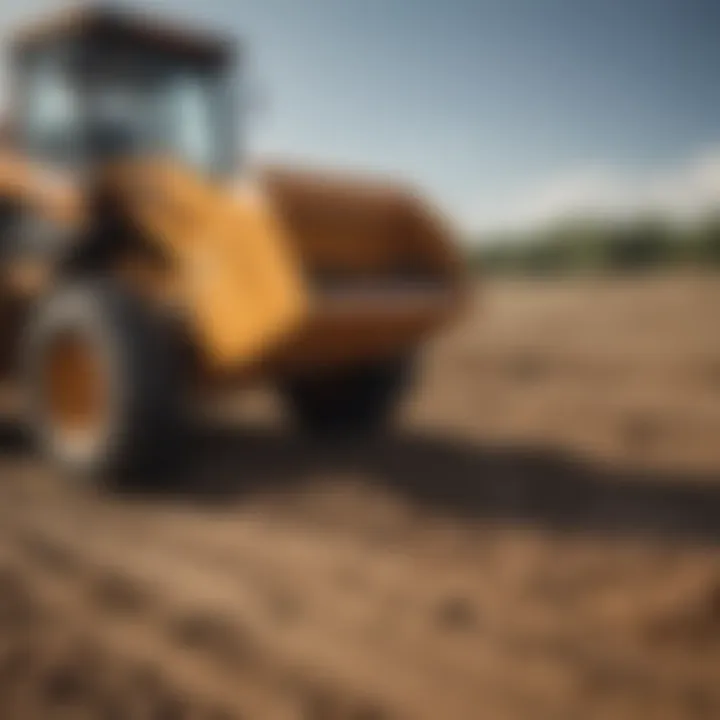 Close-up of a sifting bucket attachment on a skid steer