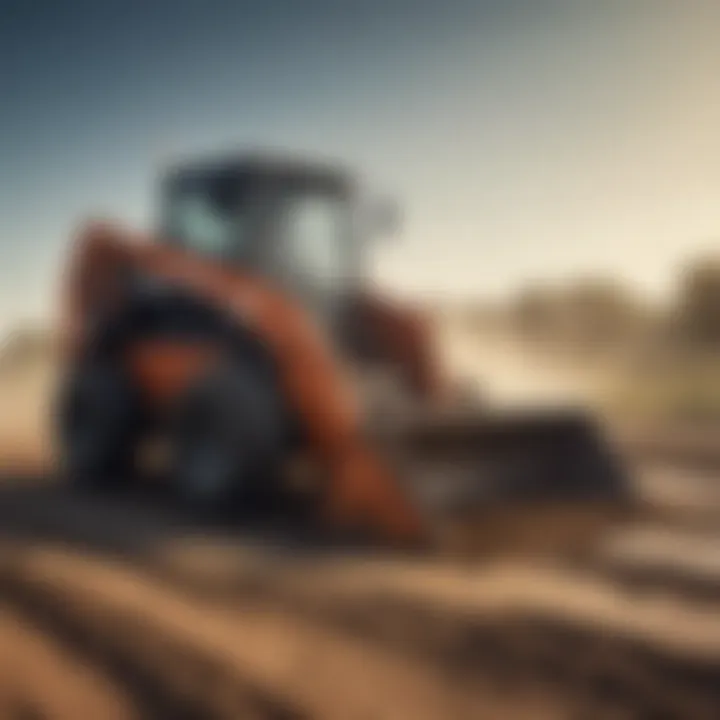 Operator skillfully using a skid steer with sifting bucket