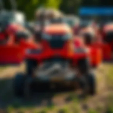 Variety of plow types for lawn tractor use Different types of plows suitable for lawn tractors displayed