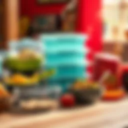 A vibrant array of Tupperware containers showcasing various designs