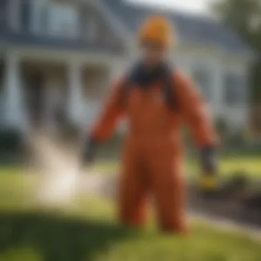 Safety Measures for Yard Spray Application Infographic showing safety protocols for applying yard sprays in residential areas.