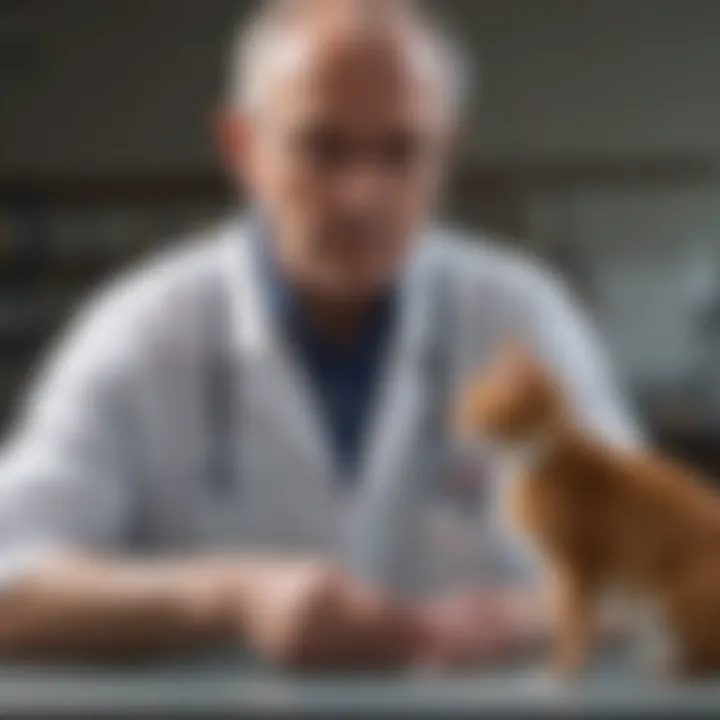 Veterinarian assessing pet kidney health