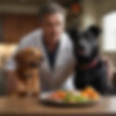 Professional Guidance on High Calorie Diets for Dogs A veterinarian discussing dietary options with a dog owner