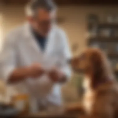 Understanding Dosage Protocols Illustration showing a veterinarian explaining dosage instructions to a dog owner