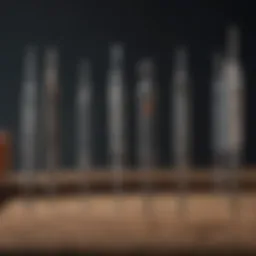 A close-up view of various veterinary needles