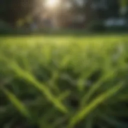 Close-up of lush St. Augustine grass in a well-maintained lawn