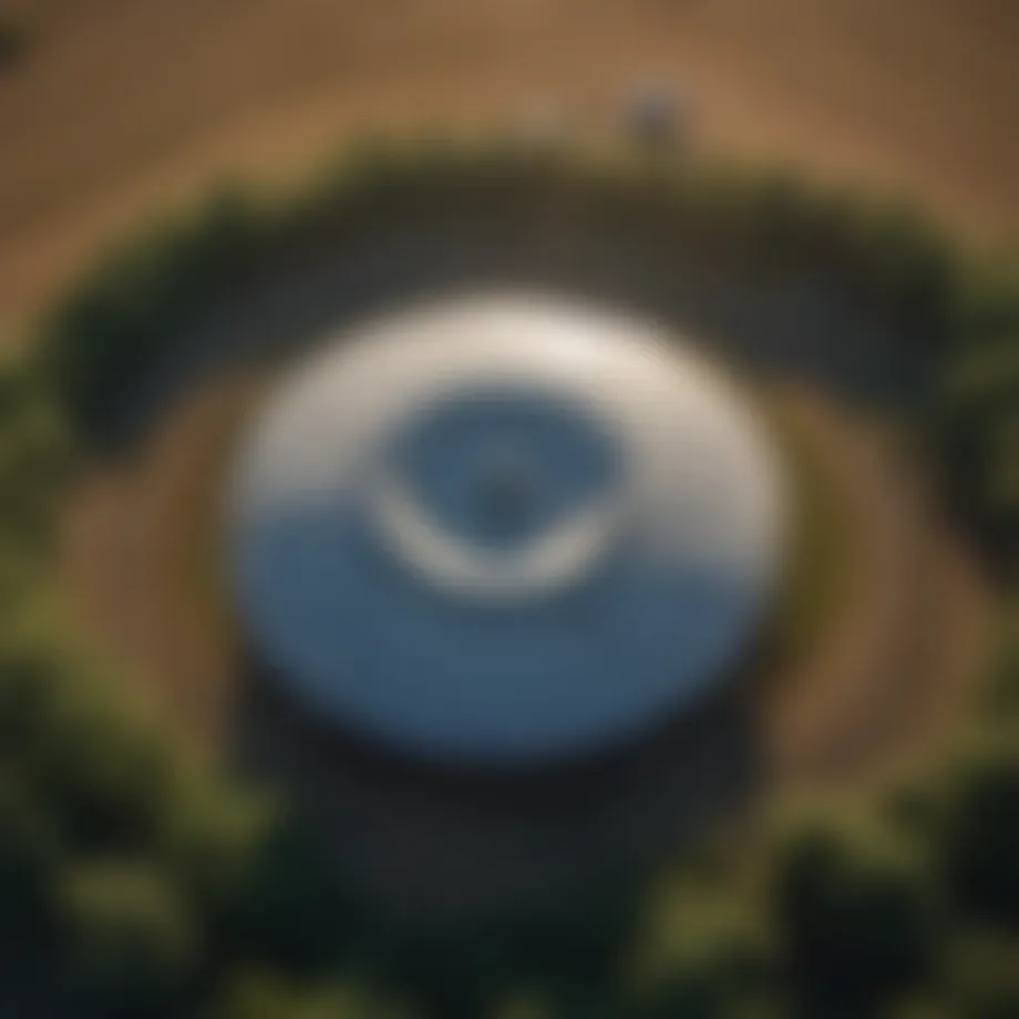 Aerial view of weather radar installation in Bethel, Ohio
