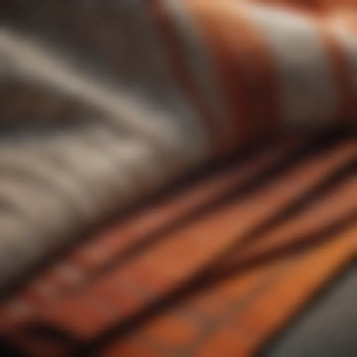 Close-up of WeatherBeeta blanket fabric and stitching