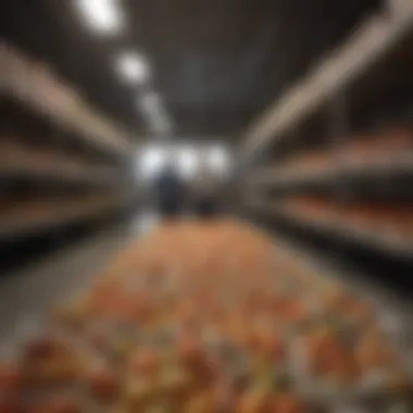 Food Bank Operations A welcoming food bank with volunteers organizing donations