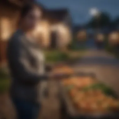 A heartfelt moment of handing over food to a local shelter