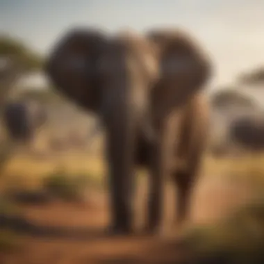 Majestic African elephants in their natural habitat